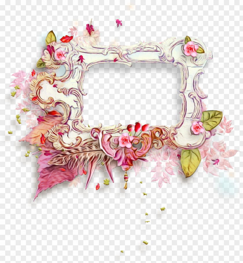 Flower Plant Watercolor Floral Frame PNG