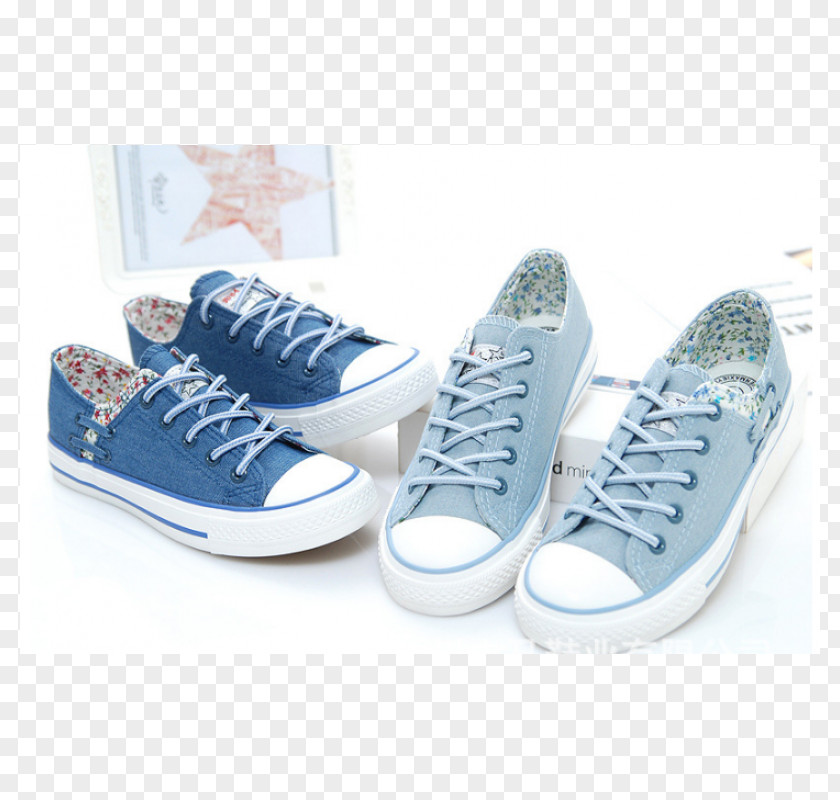 Dark Navy Blue Shoes For Women Sports Canvas Skate Shoe (コニーコニー) ConeyConey 花柄 キャンバス シューズ レディース スニーカー デニム カラー ローカット 紐靴 (23cm, ライトブルー) PNG