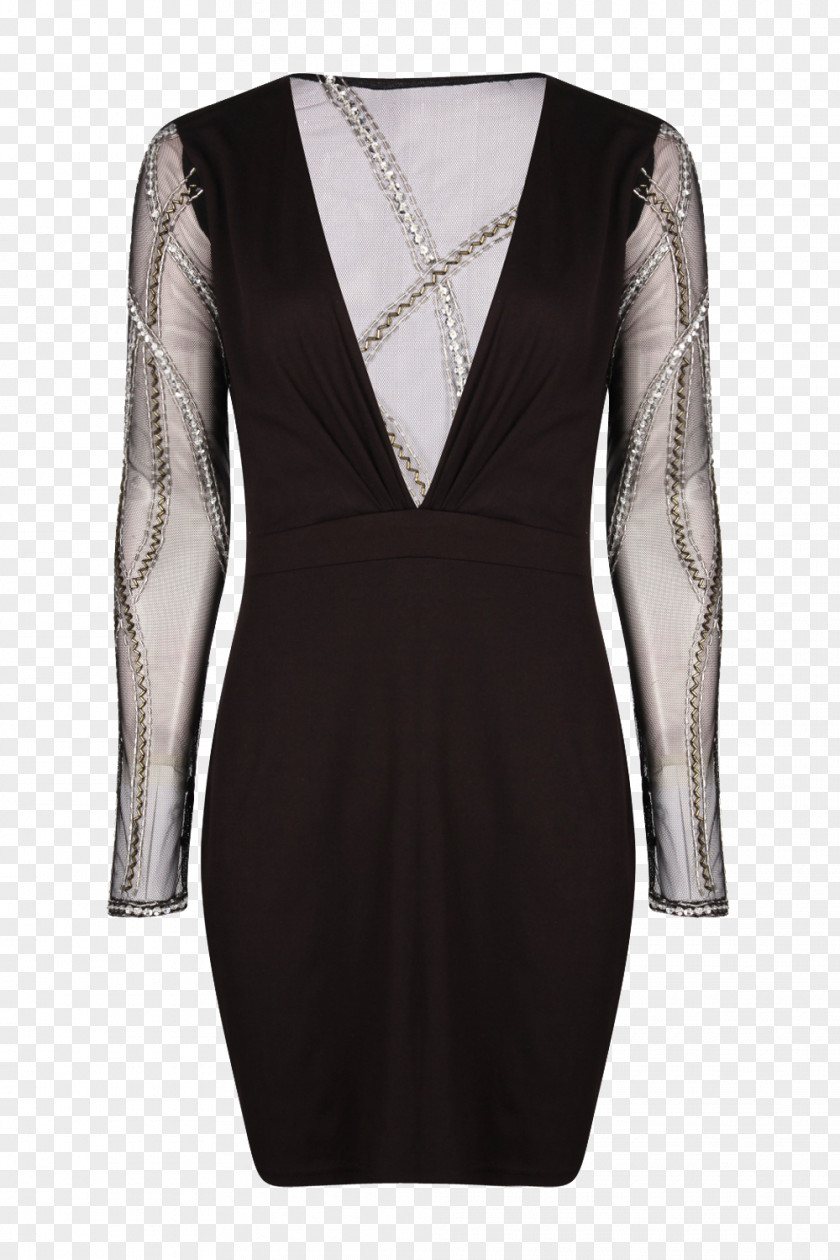 Dress Little Black Shoulder Sleeve Formal Wear PNG