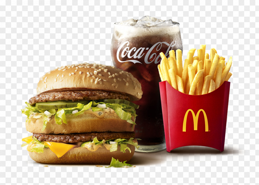 Menu McDonald's Big Mac French Fries Hamburger Cheeseburger PNG