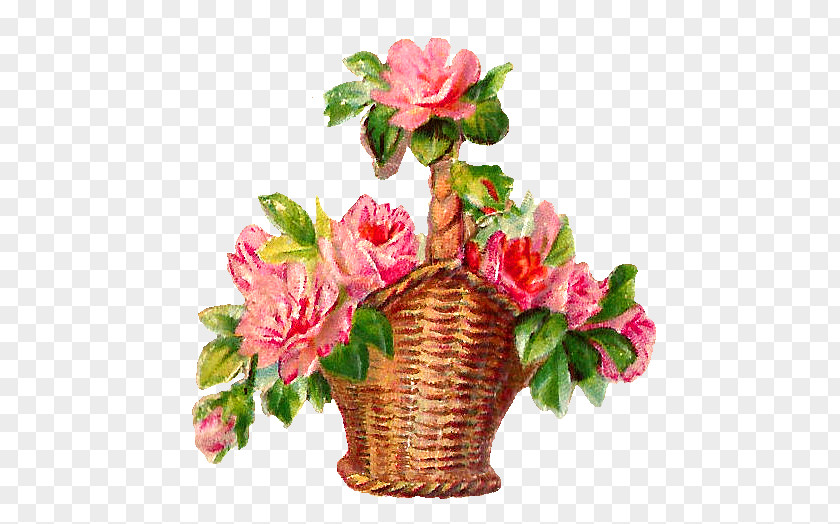 Rose Flower Easter Basket Pink Clip Art PNG
