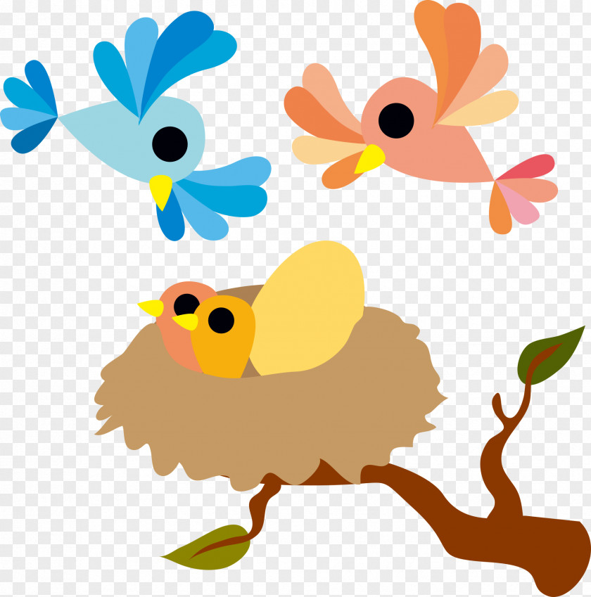 Vector Nest And Birds Bird Clip Art PNG