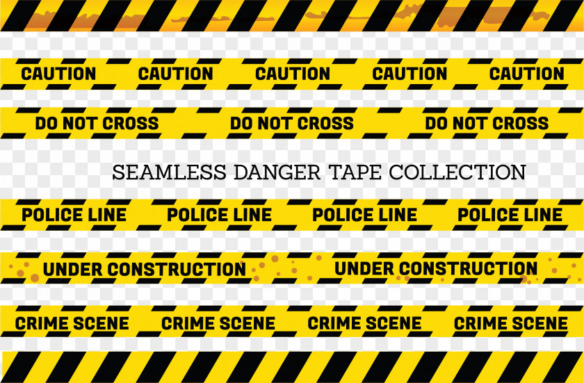 Yellow And Black Border Warning Line Adhesive Tape Barricade PNG