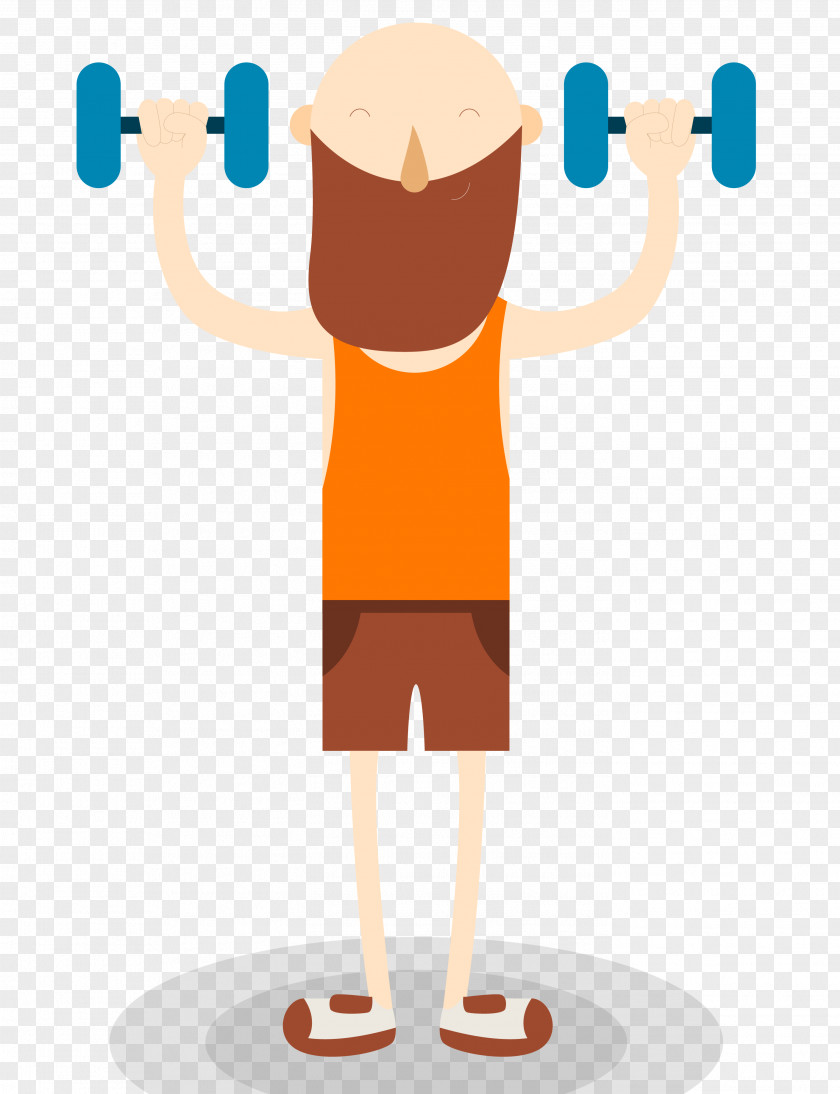 Cartoon Barbell Uncle PNG
