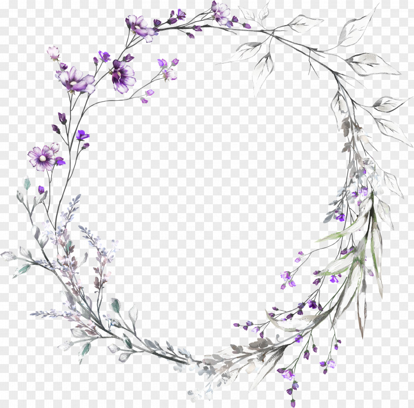 Flower Wreath Lavender PNG