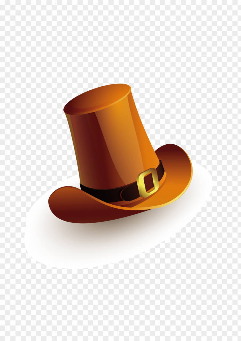 Cartoon Brown Hat Thanksgiving Clip Art PNG