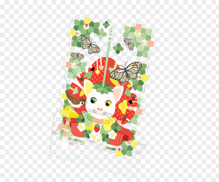Design New Year Card Cat Post Cards PNG