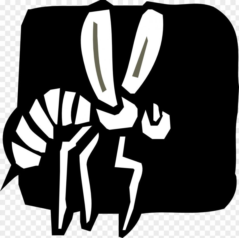 Black And White Bee Line Art Clip PNG
