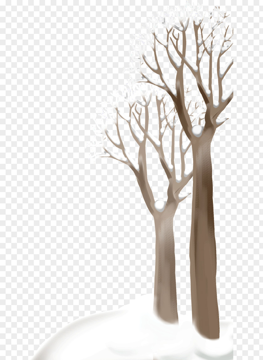 Cartoon Tree Snow Poster Winter Wallpaper PNG