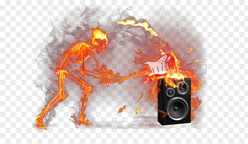 Flame Skull Man And Sound Fire PNG