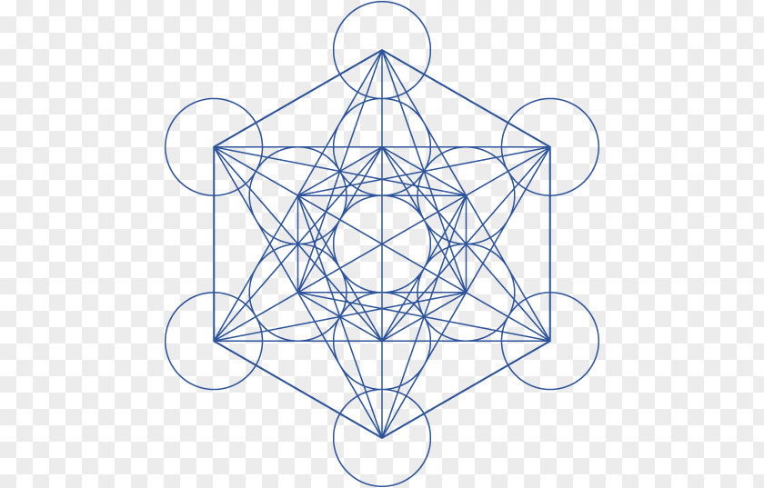 Sacred Geometry Overlapping Circles Grid Metatron's Cube PNG