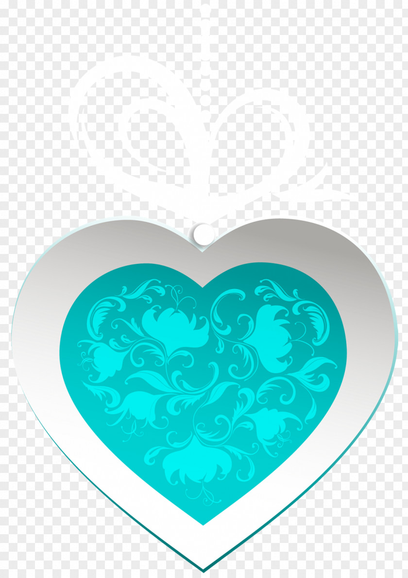 Heart-shaped Streamers Turquoise Heart PNG