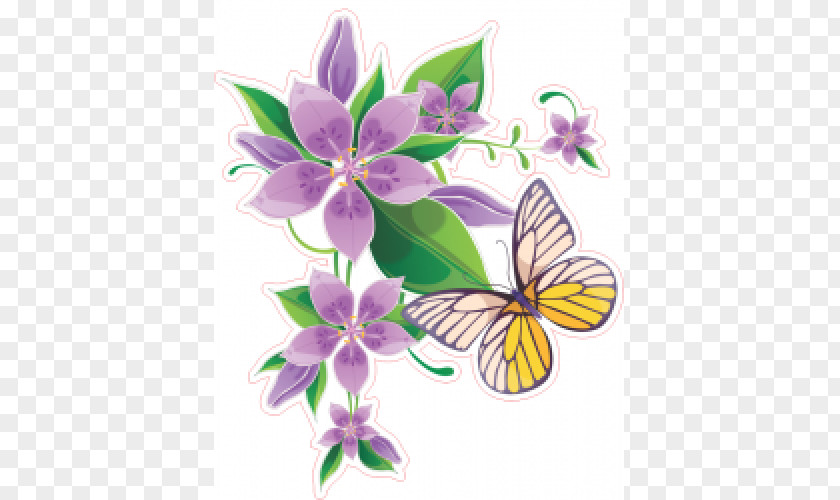 Butterfly Flower Clip Art PNG