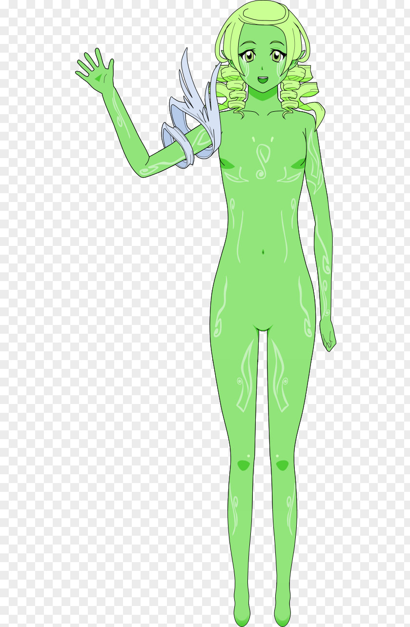 Cartoon Green Homo Sapiens Costume PNG