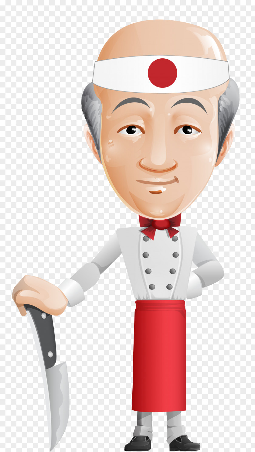 Korea Cartoon Character Chef Asian Cuisine Model Sheet PNG