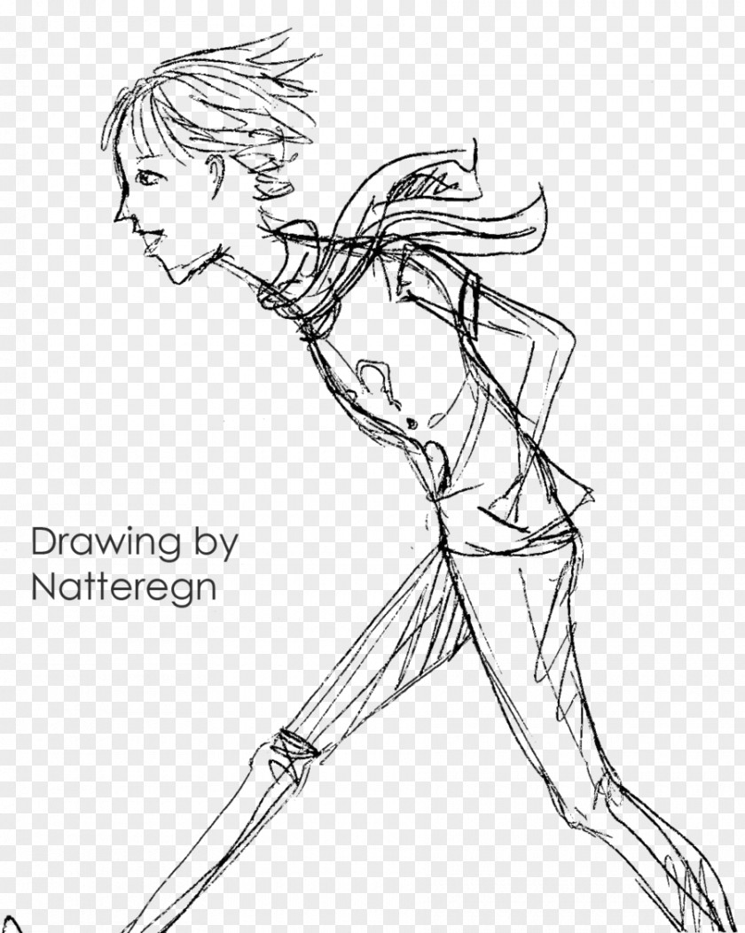 Thin Boy Line Art Figure Drawing Cartoon Sketch PNG