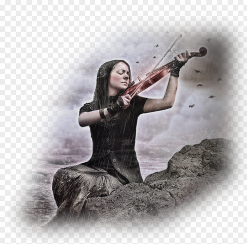 Violin Woman With String Instruments Musical PNG