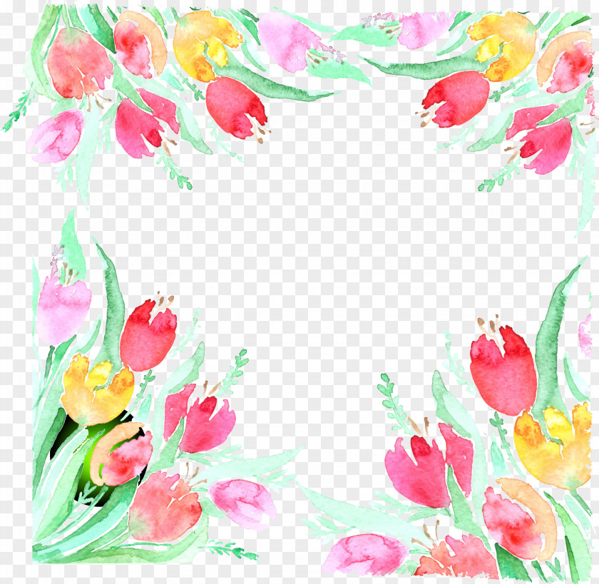 Hand-painted Tulip Vector Flower Watercolor Painting PNG