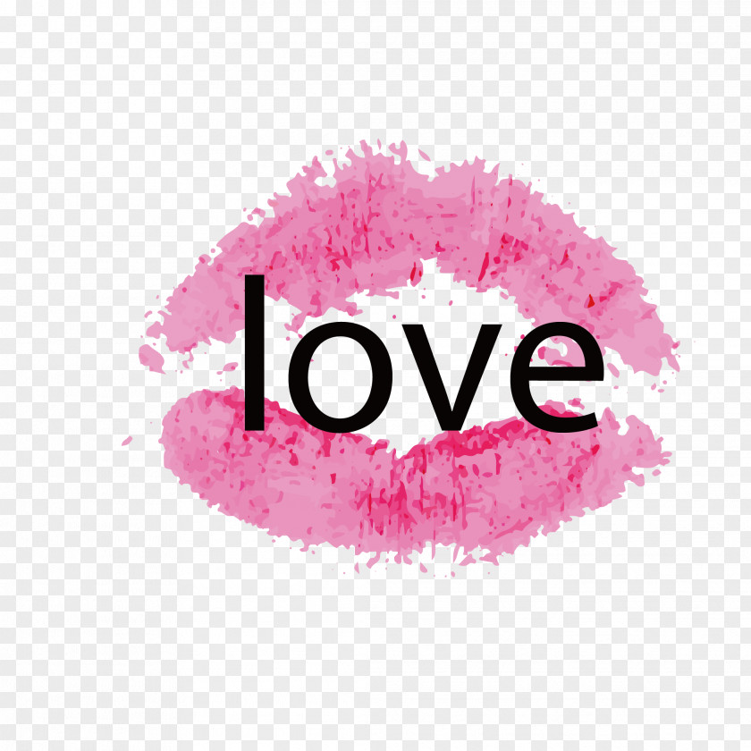 Lip Print Logo Font Brand Product Pink M PNG
