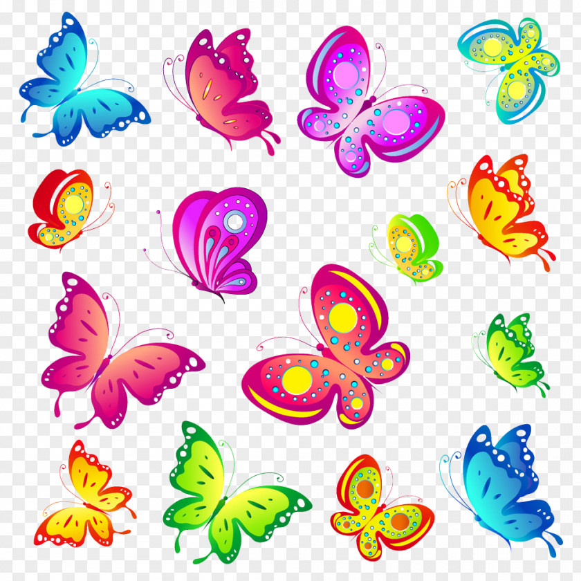 Creative Colorful Butterfly Clip Art PNG