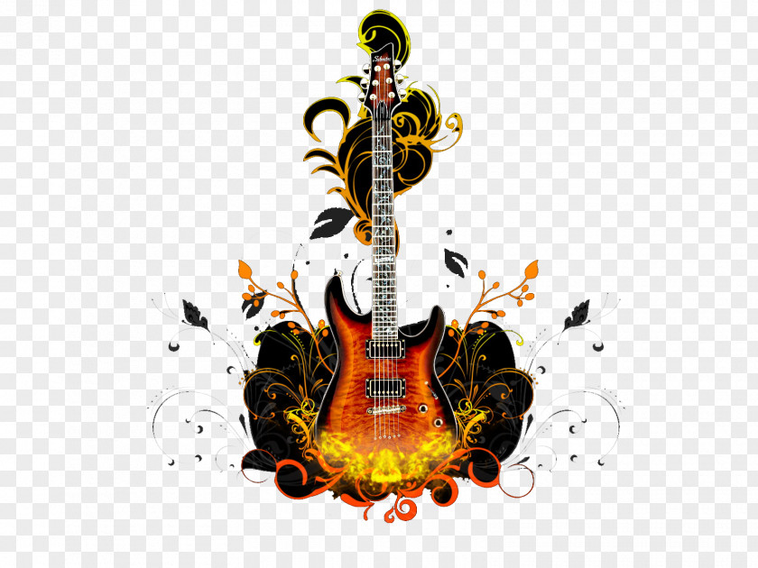 Electric Guitar Musical Instruments Graphic Design PNG