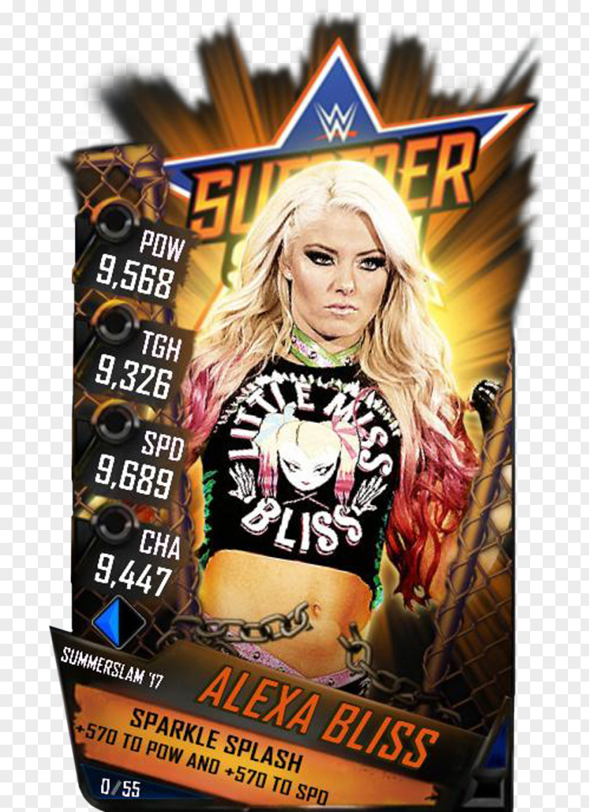 Alexa Bliss SummerSlam (2016) WWE SuperCard Raw PNG Raw, Travis Scott clipart PNG