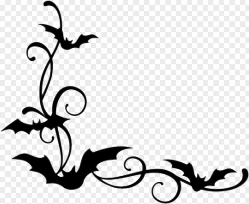 Floral Design Butterfly Halloween Background Black PNG