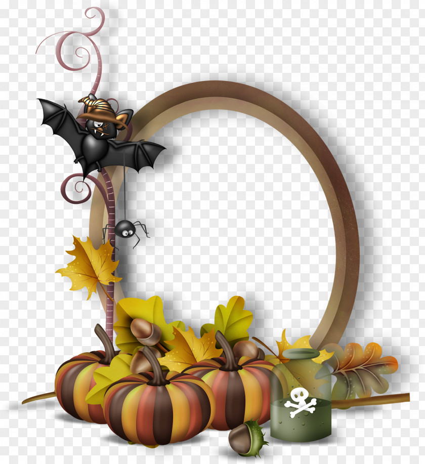Pumpkin Bat Frame Calabaza Halloween Clip Art PNG