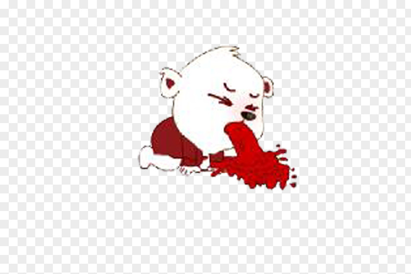 Spit Cartoon Bear Sticker Hematemesis Tencent QQ Vomiting Mood PNG
