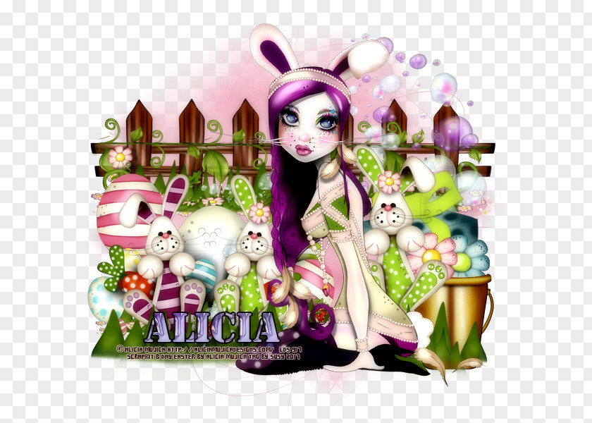 Alicia Mujica Psp Tag Tutorials Illustration Graphics Flower Character Purple PNG