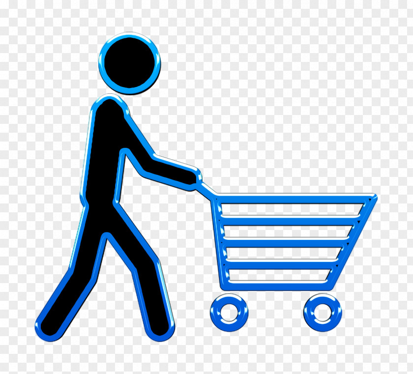 Commerce Icon Man Pushing A Shopping Cart Humans Resources PNG