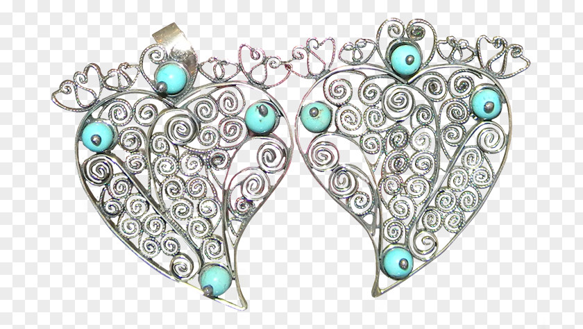 FILIGRANA Turquoise Body Jewellery Brooch PNG