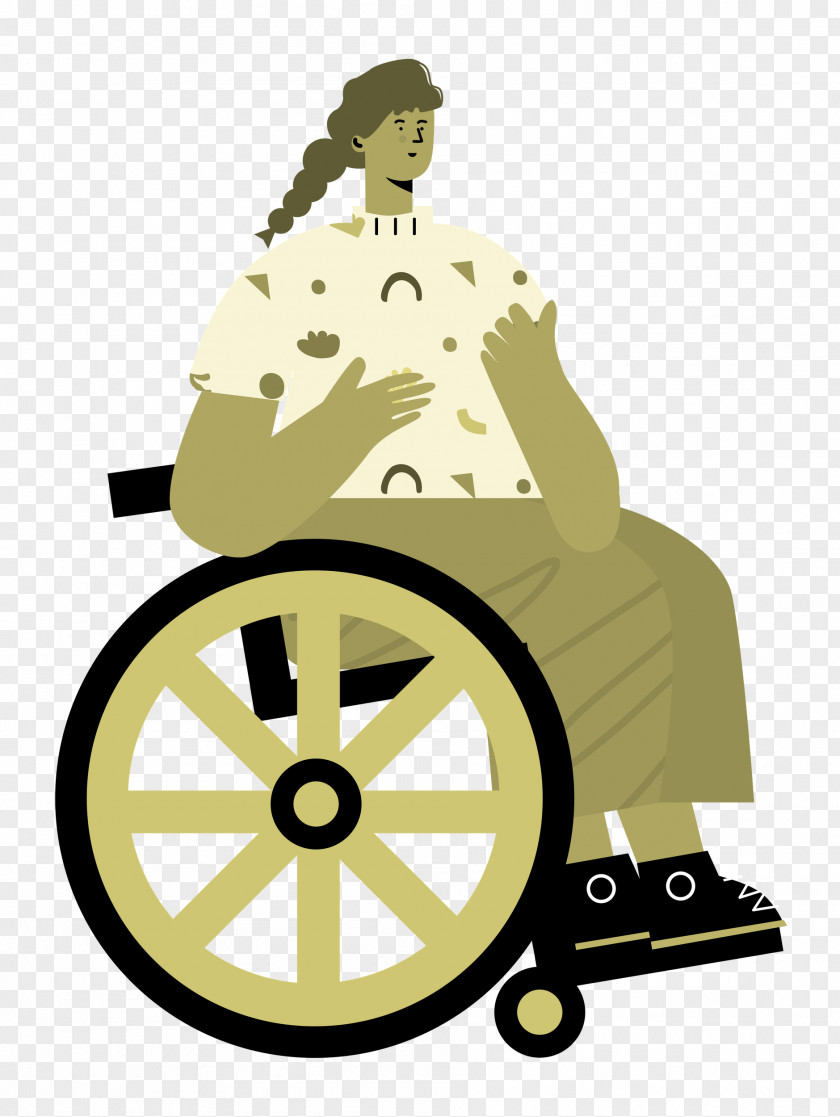 Sitting On Wheelchair Woman Lady PNG