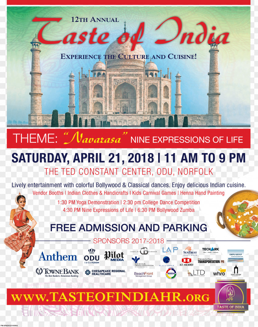 Taj Mahal Taste Of India 2018 Norfolk Poster Tourism PNG