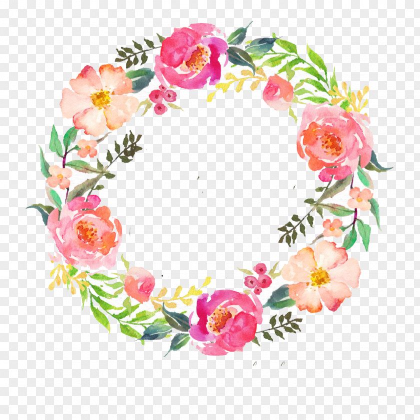 Watercolor Flower Watercolour Flowers Wreath Painting Garland PNG