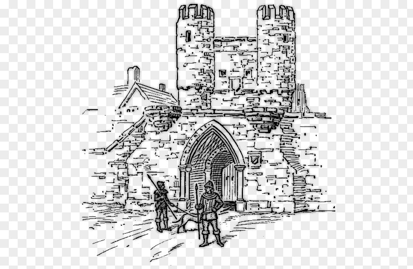 Castle Gate Barbican Sketch PNG
