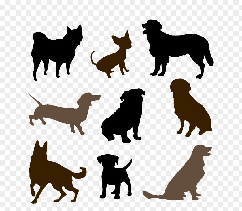 Pet Dog Silhouettes Vector Material Breed Puppy Silhouette PNG