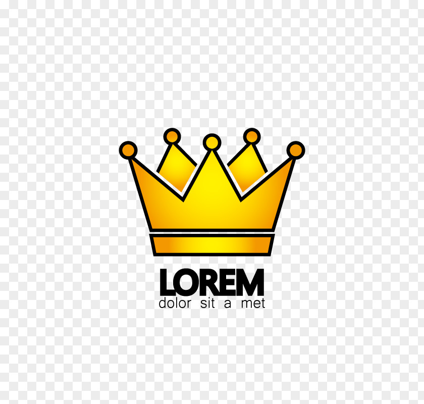 Vector Golden Crown Logo Stock Illustration PNG