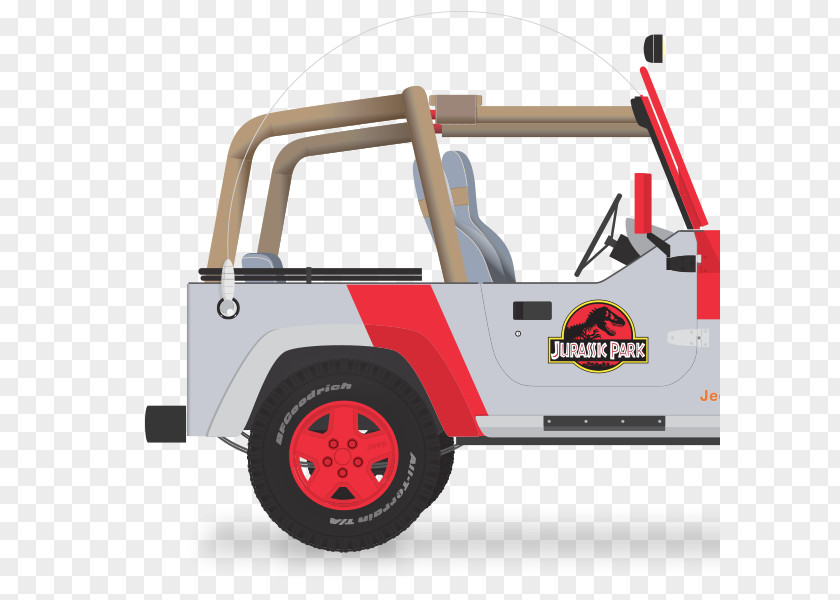 Jurassic Park Jeep Car Graphic Design PNG