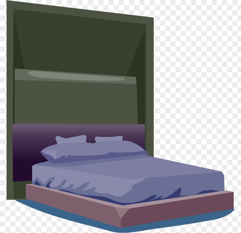 Vector Hand-painted Queen Bed Frame Bedroom Euclidean PNG