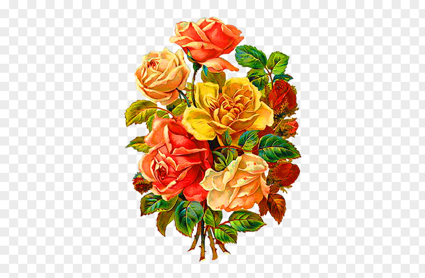Yellow Simple Bouquet Decoration Pattern Flower Rose Poinsettia Clip Art PNG