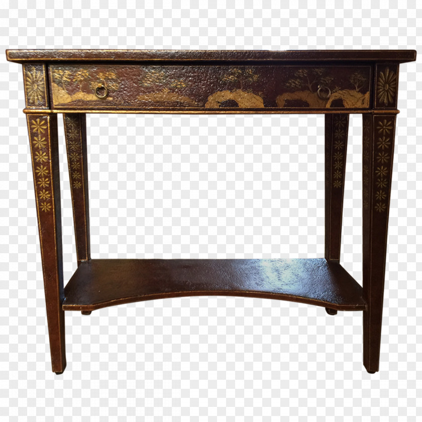 Chinoiserie Table Garden Furniture Wood Stain Antique PNG