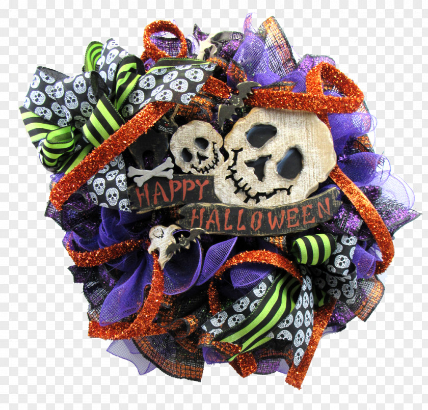 Halloween Decoration Wreath Calavera Skull Christmas Flower PNG