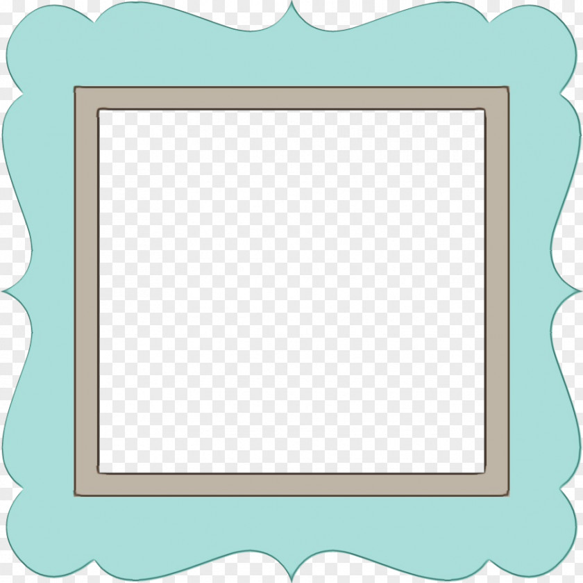 Rectangle Teal Background Yellow Frame PNG