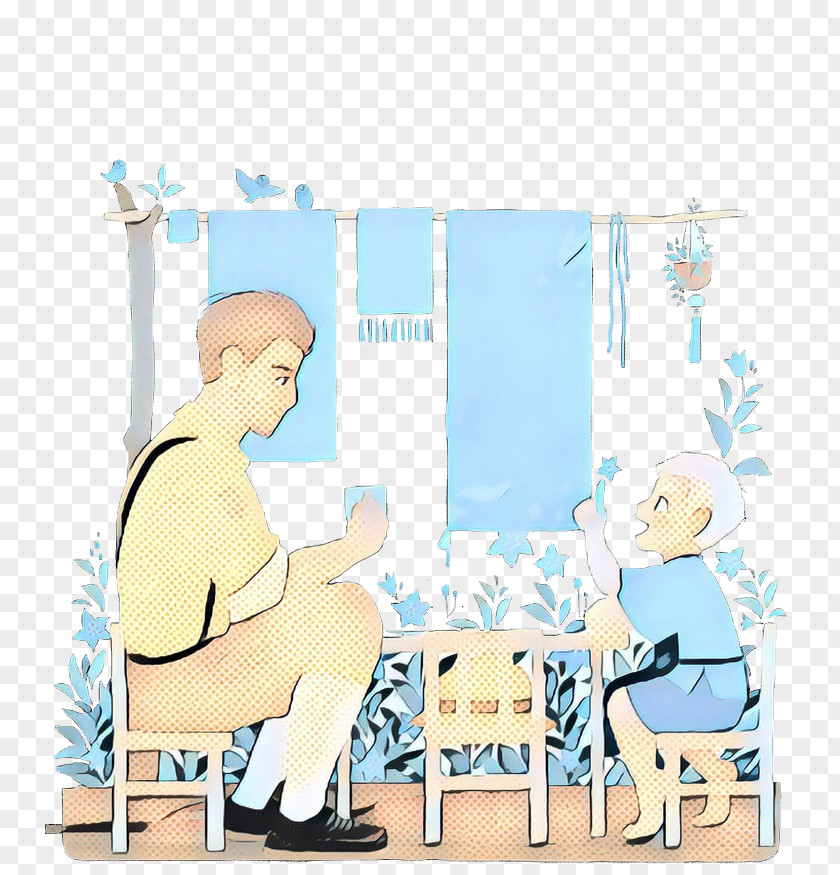 Sitting Cartoon Vintage Background PNG