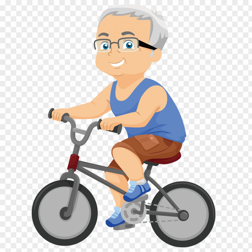 The Old Man Riding A Bike Cartoon Royalty-free Clip Art PNG