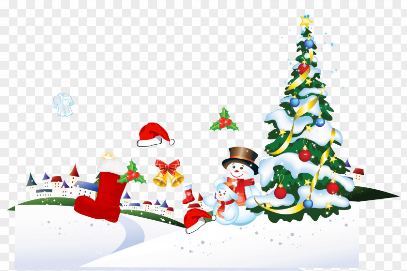 Christmas Santa Claus Tree Gift Poster PNG