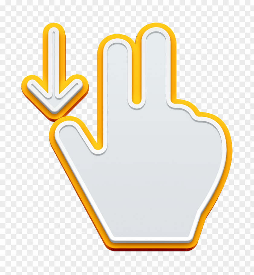 Hand Icon Basic Gestures Fill Swipe Down PNG