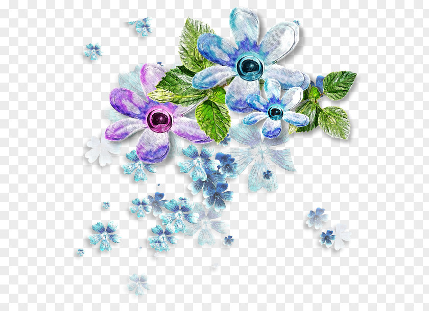 Flower Blue Coffee PNG