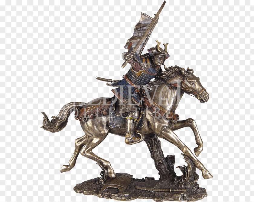 Samurai Bronze Sculpture Equestrian Statue PNG